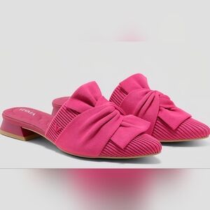 Elegant Pink Bow Mules